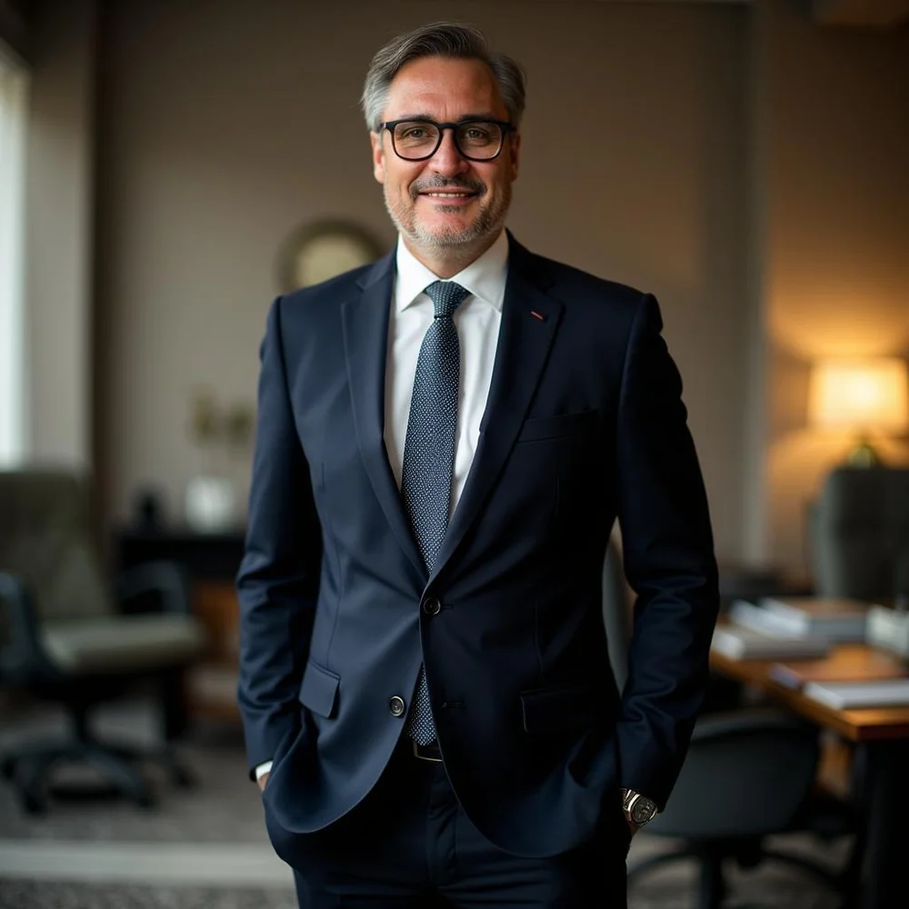 KI-generierte Bilddarstellung von Rechtsanwalt Sven-Jesco Grenzbach
